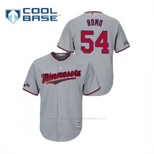 Camiseta Beisbol Hombre Minnesota Twins Sergio Romo 2019 Postseason Cool Base Gris