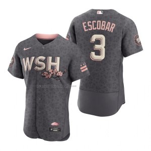 Camiseta Beisbol Hombre Washington Nationals Alcides Escobar 2022 City Connect Autentico Gris