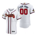 Camiseta Beisbol Hombre Atlanta Braves Personalizada 2022 Gold Program Autentico Blanco