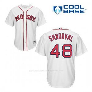 Camiseta Beisbol Hombre Boston Red Sox 48 Pablo Sandoval Blanco 1ª Cool Base