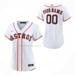 Camiseta Beisbol Mujer Houston Astros Primera Replica Personalizada Blanco
