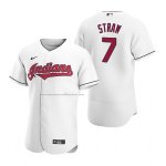 Camiseta Beisbol Hombre Cleveland Indians Myles Straw Autentico Primera Blanco