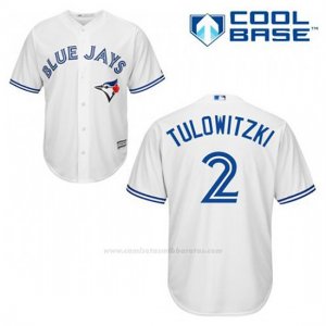 Camiseta Beisbol Hombre Toronto Blue Jays Troy Tulowitzki 2 Blanco 1ª Cool Base