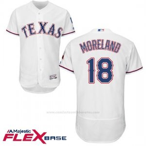 Camiseta Beisbol Hombre Texas Rangers Mitch Moreland Blanco Autentico Coleccion Flex Base