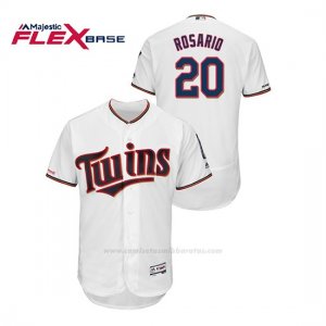 Camiseta Beisbol Hombre Minnesota Twins Eddie Rosario 150th Aniversario Patch Flex Base Blanco