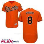 Camiseta Beisbol Hombre Baltimore Orioles 8 Cal Ripken Jr Naranja Flex Base Autentico Coleccion