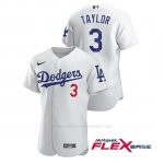 Camiseta Beisbol Hombre Los Angeles Dodgers Chris Taylor Autentico Nike Blanco