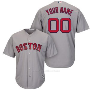 Camiseta Nino Boston Red Sox Personalizada Gris