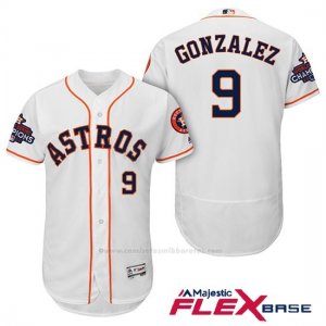Camiseta Beisbol Hombre Houston Astros 2017 World Series Campeones Marwin Gonzalez Blanco Flex Base