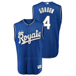 Camiseta Beisbol Hombre Kansas City Royals Alex Gordon Throwback Turn Ahead Azul