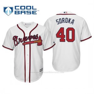 Camiseta Beisbol Hombre Atlanta Braves Mike Soroka Cool Base Majestic Home 2019 Blanco