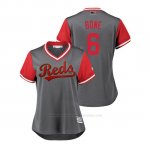 Camiseta Beisbol Mujer Cincinnati Reds Billy Hamilton 2018 Llws Players Weekend Bone Gris