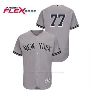 Camiseta Beisbol Hombre New York Yankees Clint Frazier 150th Aniversario Patch Flex Base Gris