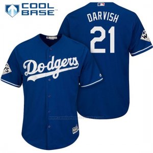 Camiseta Beisbol Hombre Los Angeles Dodgers 2017 World Series Yu Darvish Cool Base