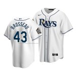 Camiseta Beisbol Nino Tampa Bay Rays Mike Brosseau 2020 Primera Replica Blanco