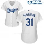 Camiseta Beisbol Mujer Los Angeles Dodgers Joc Pederson Cool Base Blanco