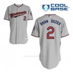 Camiseta Beisbol Hombre Minnesota Twins Brian Dozier 2 Gris Cool Base