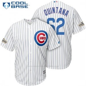 Camiseta Beisbol Hombre Chicago Cubs 2017 Postemporada 62 Jose Quintana Blanco Cool Base