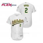 Camiseta Beisbol Hombre Oakland Athletics Khris Davis 150th Aniversario Patch Autentico Flex Base Blanco