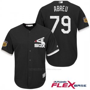 Camiseta Beisbol Hombre Chicago White Sox Jose Abreu 79 Negro 2017 Entrenamiento de Primavera Flex Base Jugador