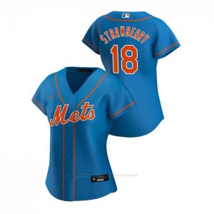 Camiseta Beisbol Mujer New York Mets Darryl Strawberry 2020 Replica Alterno Azul