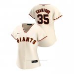 Camiseta Beisbol Mujer San Francisco Giants Brandon Crawford 2020 Replica Primera Crema