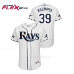 Camiseta Beisbol Hombre Tampa Bay Rays Kevin Kiermaier 2019 Postseason Flex Base Blanco