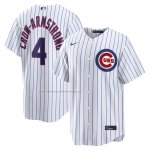 Camiseta Beisbol Hombre Chicago Cubs Pete Crow Armstrong Primera Replica Blanco