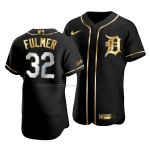 Camiseta Beisbol Hombre Detroit Tigers Michael Fulmer Golden Edition Autentico Negro