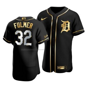 Camiseta Beisbol Hombre Detroit Tigers Michael Fulmer Golden Edition Autentico Negro