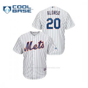 Camiseta Beisbol Hombre New York Mets Pete Alonso Cool Base Majestic Home Blanco