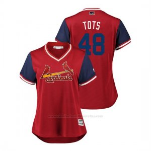 Camiseta Beisbol Mujer St. Louis Cardinals Harrison Bader 2018 Llws Players Weekend Tots Rojo