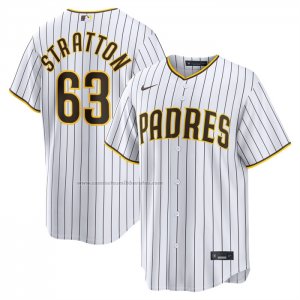 Camiseta Beisbol Hombre San Diego Padres Hunter Stratton Primera Replica Blanco Camiseta Beisbol Hombre San Diego Padres Hunter Stratton Primera Replica Blanco