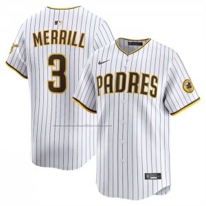 Camiseta Beisbol Hombre San Diego Padres Jackson Merrill Alterno Limited Blanco