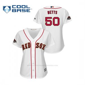 Camiseta Beisbol Mujer Boston Red Sox Mookie Betts 2019 Gold Program Cool Base Blanco
