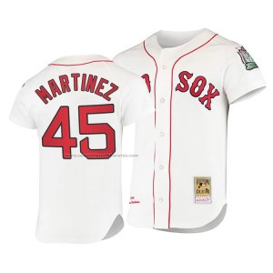 Camiseta Beisbol Hombre Boston Red Sox Pedro Martinez Cooperstown Collection Autentico Primera Blanco