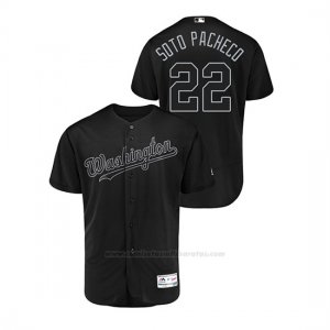 Camiseta Beisbol Hombre Washington Nationals Juan Soto 2019 Players Weekend Autentico Negro