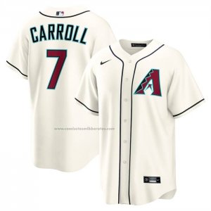 Camiseta Beisbol Hombre Arizona Diamondbacks Corbin Carroll Primera Replica Crema