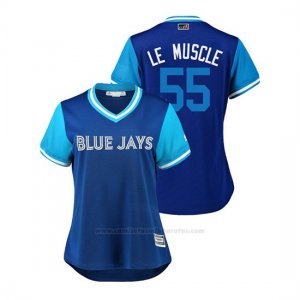 Camiseta Beisbol Mujer Toronto Blue Jays Russell Martin 2018 Llws Players Weekend Le Muscle Azul