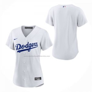 Camiseta Beisbol Mujer Los Angeles Dodgers Primera Replica Blanco