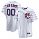 Camiseta Beisbol Hombre Chicago Cubs Primera Replica Personalizada Blanco1
