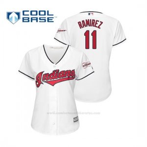 Camiseta Beisbol Mujer Cleveland Indians Jose Ramirez 2019 All Star Game Patch Cool Base Blanco