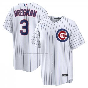 Camiseta Beisbol Hombre Chicago Cubs Alex Bregman Primera Replica Blanco Camiseta Beisbol Hombre Chicago Cubs Alex Bregman Primera Replica Blanco