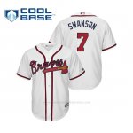 Camiseta Beisbol Hombre Atlanta Braves Dansby Swanson Cool Base Majestic Home 2019 Blanco