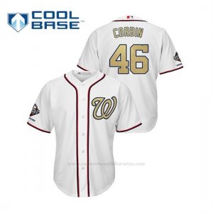 Camiseta Beisbol Hombre Washington Nationals Patrick Corbin 2019 Gold Program Cool Base Blanco