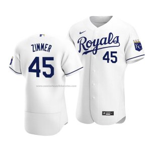 Camiseta Beisbol Hombre Kansas City Royals Kyle Zimmer Autentico Primera Blanco