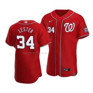 Camiseta Beisbol Hombre Washington Nationals Jon Lester Rojo Autentico Alterno