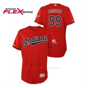 Camiseta Beisbol Hombre Cleveland Indians Carlos Carrasco 150th Aniversario Patch 2019 All Star Game Flex Base Rojo