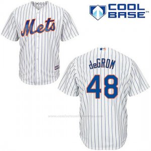 Camiseta Beisbol Hombre New York Mets Jacob Degrom 48 Blanco 1ª Cool Base
