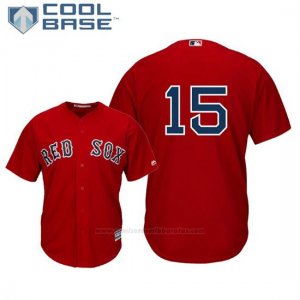 Camiseta Beisbol Hombre Boston Red Sox Dustin Pedroia Cool Base Alterno Replica Scarlet